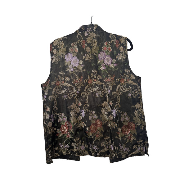 Coldwater Creek Vest Womens Large Floral Brocade Artisan Jacquard Lagenlook - Picture 5 of 5